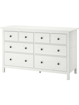 8 Çekmeceli Şifonyer, Beyaz Vernik, 160X95 cm