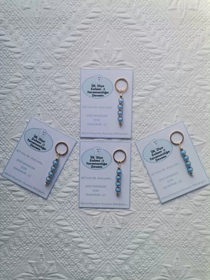 48 Adet Kişiye Özel Ilk Dişim Çıktı,diş Mevlidi, Diş Buğdayı Dağıtmalık Mavi Anahtarlık Hediyelik