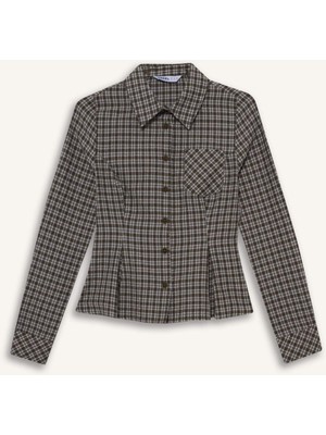 DeFacto Fitted Kareli Poplin Uzun Kollu Gömlek G1046AX25AU