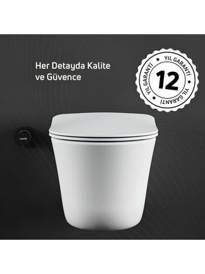 Creavit Nora Vortex Beyaz Asma Klozet NO323, Creavit Nora Duck Duroplast Yavaş Kapak