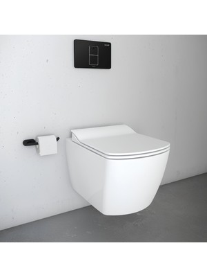 Creavit Elegant Beyaz Kanalsız Asma Klozet EG321, Creavit Elegant Yavaş Kapak