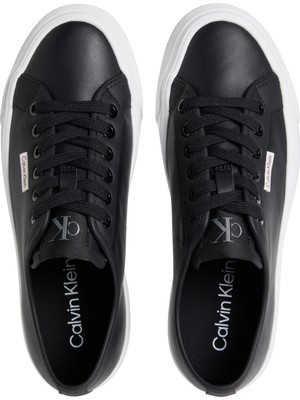 Calvin Klein VULC FLATF LACE UP LTH CK Siyah Kadın Sneaker