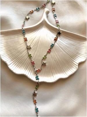 Stainless Steel Renkli Kelebek Y Kolye