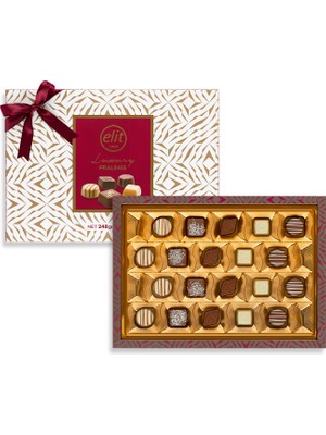 Elit Çikolata Luxury Praline Spesiyal Çikolata Bordo Kutu 248g Glutensiz