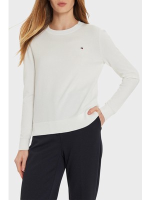 Tommy Hilfiger Pamuklu Regular Fit Bisiklet Yaka Kazak Bayan Kazak WW0WW44984 Z00