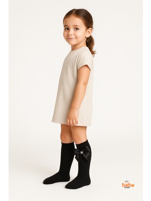 Kız Çocuk Diz Altı Çorap Kurdele ve Taş Detaylı – Okul, Günlük ve Özel Gün Çorabı Rahat Esnek Şık