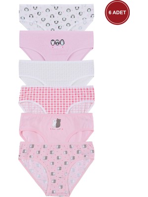 Kız Çocuk 6'lı Desenli Slip