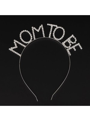 Kristal Taşlı Gümüş Renk Mom To Be Tacı Anne Tacı