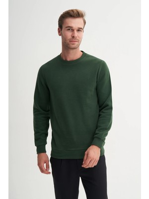 Slim Fit Pamuk Karışımlı Selanik Örgü SWEATSHIRT-56400