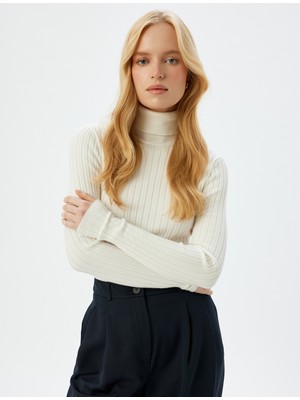 Koton x Sima Tarkan - Balıkçı Yaka Triko Kazak Uzun Kollu Slim Fit