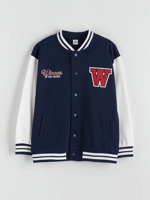 Lcw Kids Lacivert Baskılı Erkek Çocuk Kolej Ceket