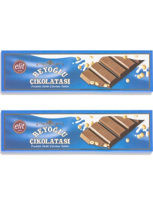 Elit Çikolata Meşhur Beyoğlu Çikolatası Fındıklı Sütlü Tablet Çikolata 300g 2li Set (2x300g) Glutensiz