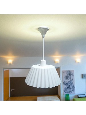 Ceresshop Modern Tasarımlı 3D Baskı Dekoratif Tavan Avizesi – Beyaz