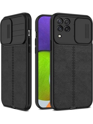 Fibaks Xiaomi Redmi Note 10 5g Kılıf Sürgülü Slide Kamera Korumalı Deri Görünümlü Leke Tutmaz Lüks Silikon