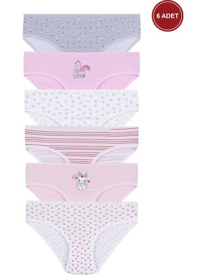Kız Çocuk 6'lı Desenli Slip