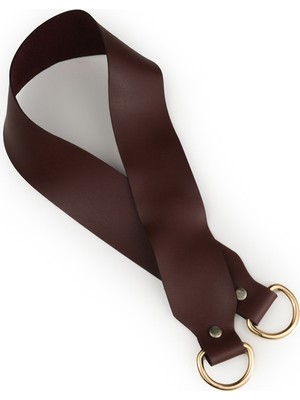 Bordo Deri Çanta Sapı Çifti