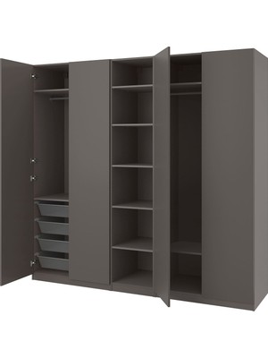 Pax Gardırop, Koyu Gri, 250X60X236 cm