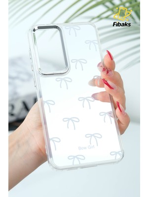 Samsung Galaxy S24 Fe Uyumlu Kılıf Aynalı Bow Girl Fiyonk Desenli Darbe Emici Silikon Kapak