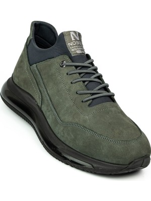 Nobel 5017 Gri Nubuk Deri Erkek Günlük Ayakkabı