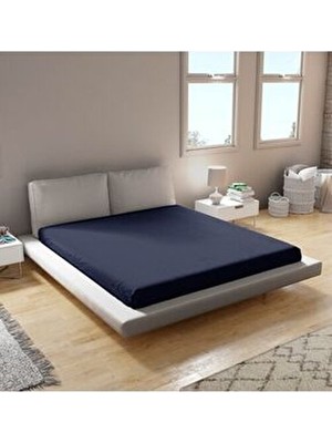 Bio Cotton Penye Lastikli Çarşaf %100 Pamuk Tek Çift Battal Boy Battal Çift ? Lacivert Renk