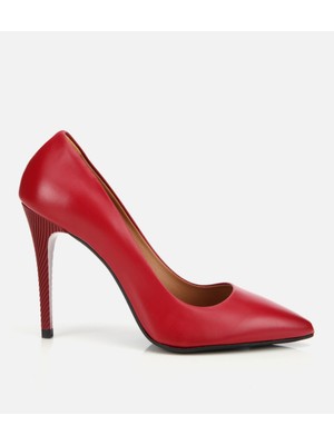 Hotiç Kadın Deri Kırmızı Yüksek Topuklu Stiletto