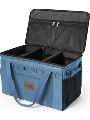 Haegs Araç Içi Çantakamp Malzemeleri Çantası, Yalıtımlı Soğutucu Yemek Taşıma Çantası, 45 Lt, Mavi