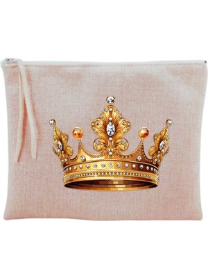 Beyaz ve Renkli Desenli Şık Makyaj Çantası, Pratik ve Kullanışlı Tasarım