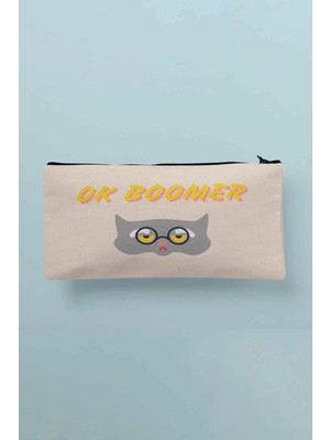 Sevimli Renkli Bez Çanta, Kalemlik ve Cüzdan Seti, Bej Renkli, Şık ve Kullanışlı Paket