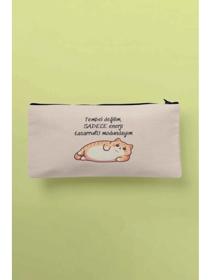 Renkli Enerji Tasarrufu Temalı Eğlenceli Bez Çanta, Kalemlik ve Cüzdan Seti