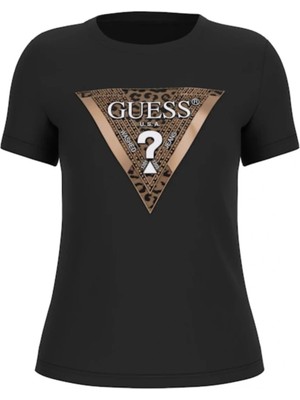Guess Leo Kadın Siyah Slim Fit T-Shirt W5BI28J1314-JBLK