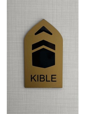 5'li Kıble Yön Levhası Otel Ev Işyeri Kıble Yön Gösterici Gold Pleksi Kendinden Yapışkanlı 8X14CM