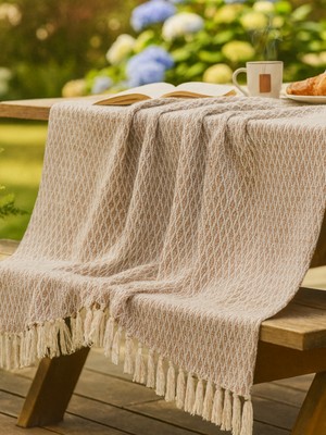 Beylini Çok Amaçlı Örtü Koltuk Çekyat Kilim Yatak Piknik Örtüsü Zemin Kaplama Yıkanabilir Saçaklı 170X200 cm