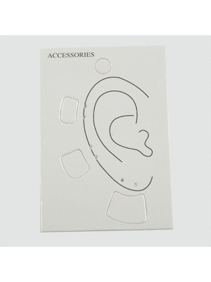 Sepetim Kıkırdak Küpe Kartı Büyük 100 Adet-Beyaz