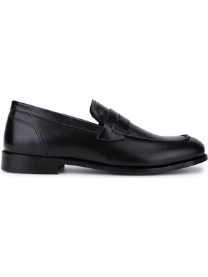 Tamer Tanca Erkek Hakiki Deri Siyah Loafer Ayakkabı 537 3565-1 Erk Ayk SK24-25 Sıyah