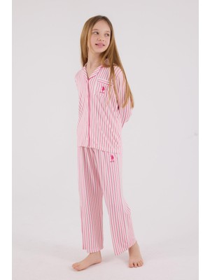 U.s. Polo Assn Kız Çocuk Gömlek Pijama Açık Fuşya