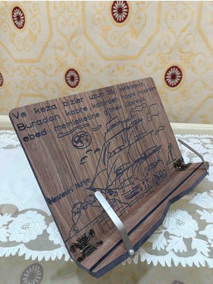 İskender Wood Ahşap Ahşap Risale-I Nur Vecizeli Kitap Kuran Okuma Rahlesi Tablet Tutucu Stand