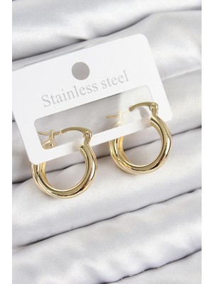 Bfs Pirinç Halka Model Gold Renk Kadın Küpe