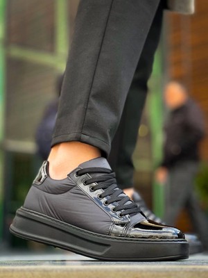 ZRN-X46 Premium Siyah Rugan Bağcıklı Günlük Erkek Ayakkabı