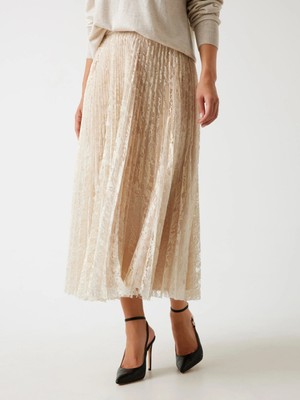 Guess Charlotte Kadın Altın Pileli Etek W5YD1EKCZ90-GOLD