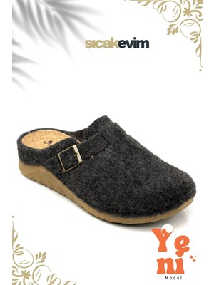 Sermoda Kadın Antrasit Kışlık Ev Terliği – Hafif ve Dayanıklı Peluş Malzemeden Günlük Kullanım İçin