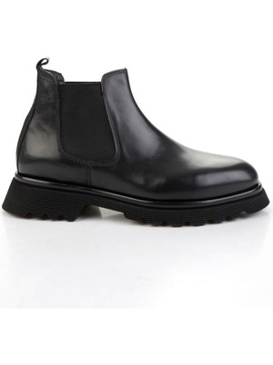 Siyah Hakiki Deri Erkek Bot & Bootie E02580322603