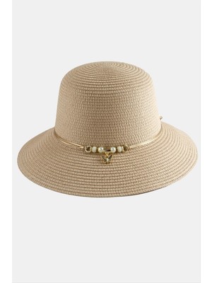 Sepetim Deniz Kabuğu Hasır Şapka-Açık Pembe