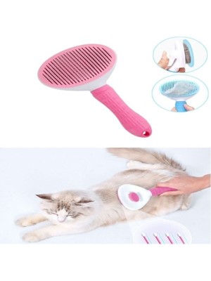 baytoptan Otomatik Temizlenen Evcil Hayvan Tarağı Pembe