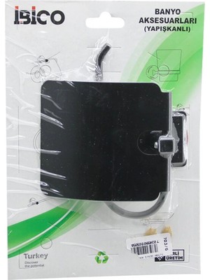 Siyah   Metal   Geniş Kapak   Wc Kağıtlık   Yapışkanlı Montaj BNY-703G (4887)