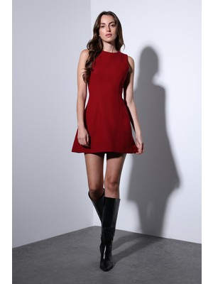Antioch Bordo Kadın Mini Elbise