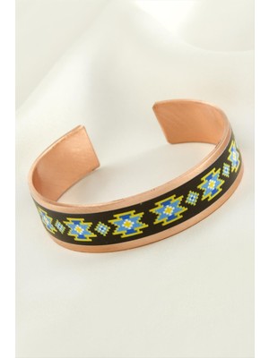 Sepetim Üçgen Kalın Bakır Kelepçe Bileklik-Bronz