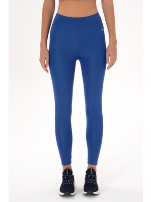 U.S. Polo Assn. Kadın Saks Mavisi Yüksek Bel Spor Tayt 50312978-VR045