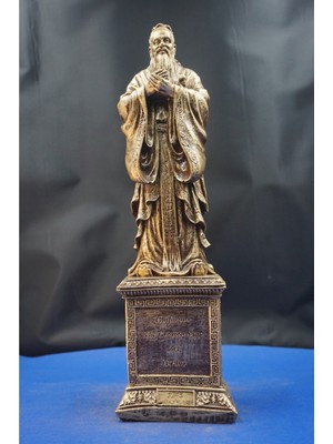 Konfüçyüs Heykel Biblo – Büyük Boy Çinli Filozof Konfüçyüs Ev ve Ofis Hediyelik Aksesuar (35 Cm)