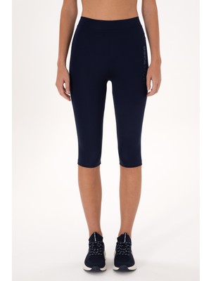 U.S. Polo Assn. Kadın Lacivert Yüksek Bel Capri Spor Tayt 50284265-VR033