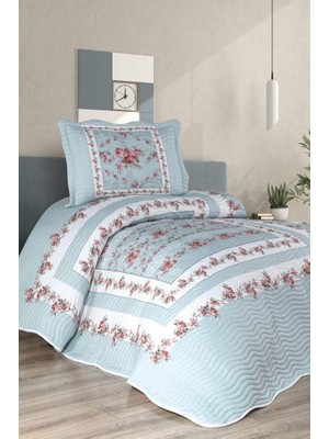 Veraluna Baskılı Kapitoneli Tek Kişilik Yatak Örtüsü Mint